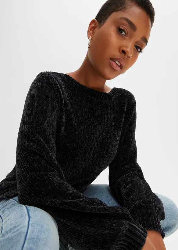 Žinylkový dlouhý svetr, bonprix