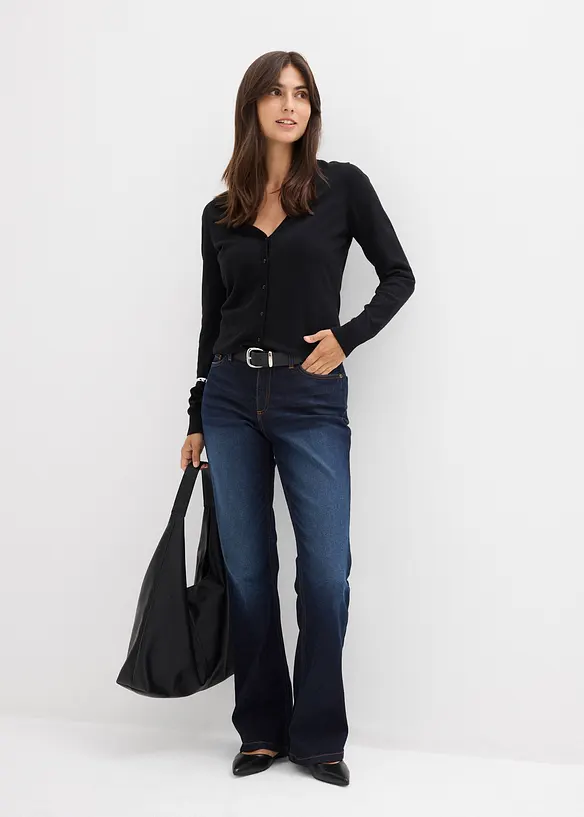Džíny Bootcut, Mid Waist, bonprix