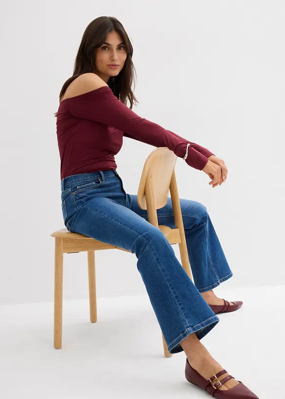 Džíny Bootcut, Mid Waist, bonprix