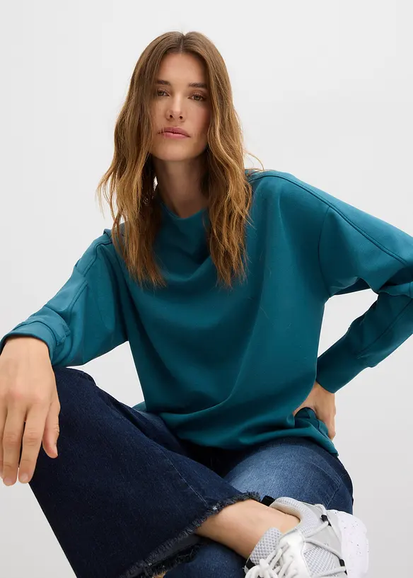 Oversize mikina z měkkého materiálu scuba, bonprix