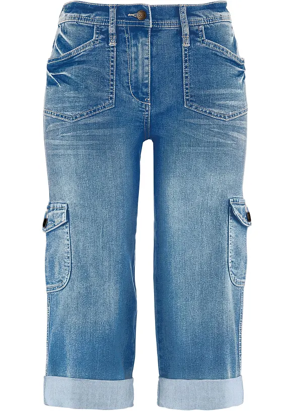 Strečové cargo džíny, Mid Waist, bonprix