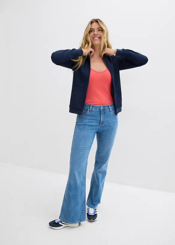 Top s úzkými ramínky, z čisté organické bavlny (3 ks v balení), bonprix