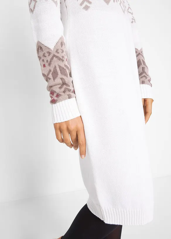 Pletené šaty s norským vzorem, bonprix
