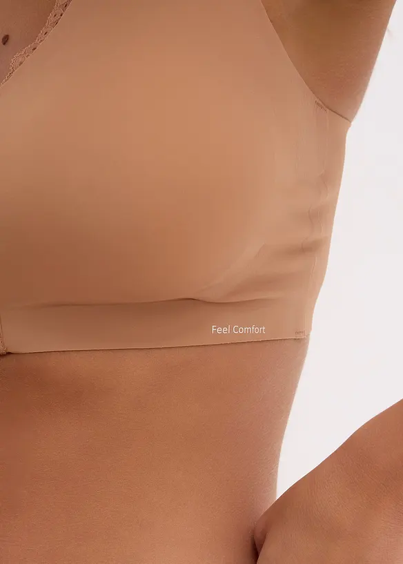 Vyztužená podprsenka Feel Comfort bez kostic, s laserovým vyřezáváním a zapínáním vpředu, bonprix