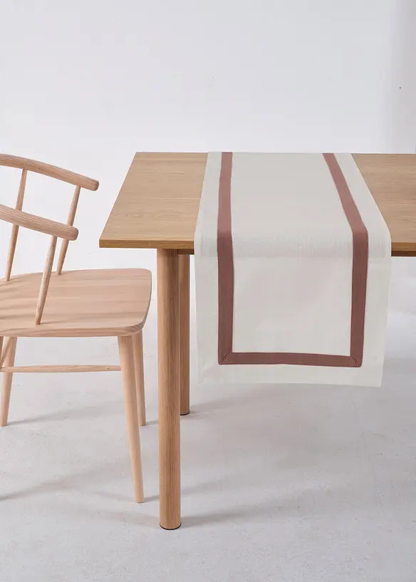 Běhoun na stůl s barevným okrajem, z organické bavlny, bonprix