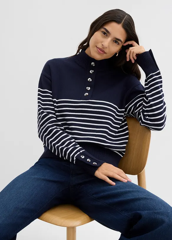 Svetr s propínacím límečkem, bonprix