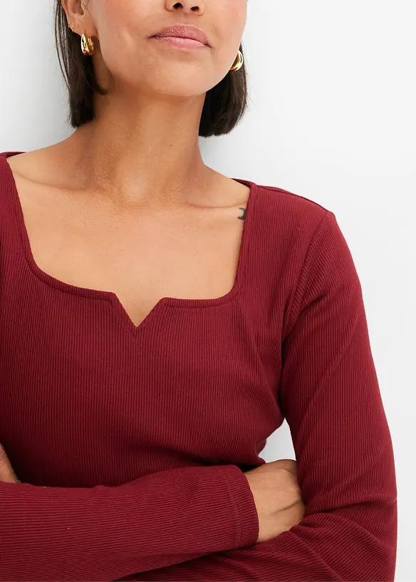 Žebrované tričko z čisté organické bavlny, bonprix