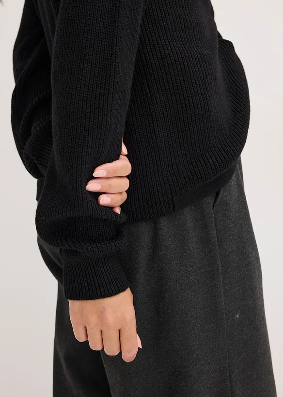 Žebrovaný svetr ze splývavé viskózové směsi, bonprix