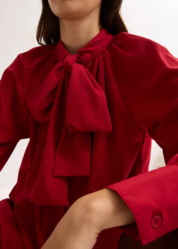 Halenkové šaty s vázačkou na límci, bonprix