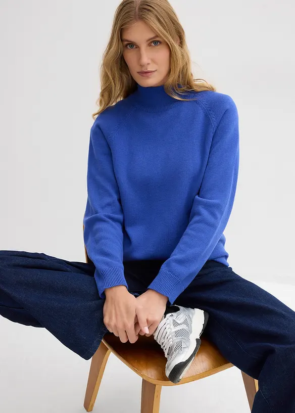 Svetr s rolákovým límcem, z čisté bavlny, bonprix