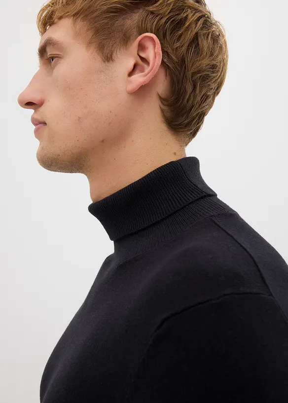 Svetr s rolákovým límcem, z jemné pleteniny s luxusní merino vlnou, Slim Fit, bonprix