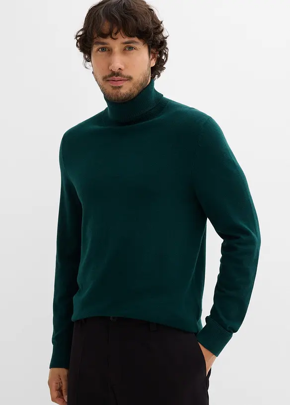 Svetr s rolákovým límcem, z jemné pleteniny s luxusní merino vlnou, Slim Fit, bonprix