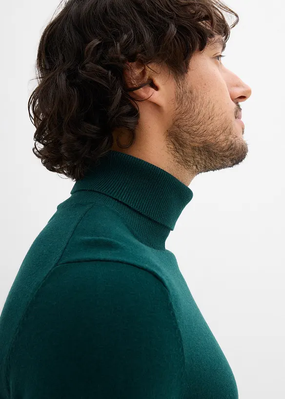 Svetr s rolákovým límcem, z jemné pleteniny s luxusní merino vlnou, Slim Fit, bonprix
