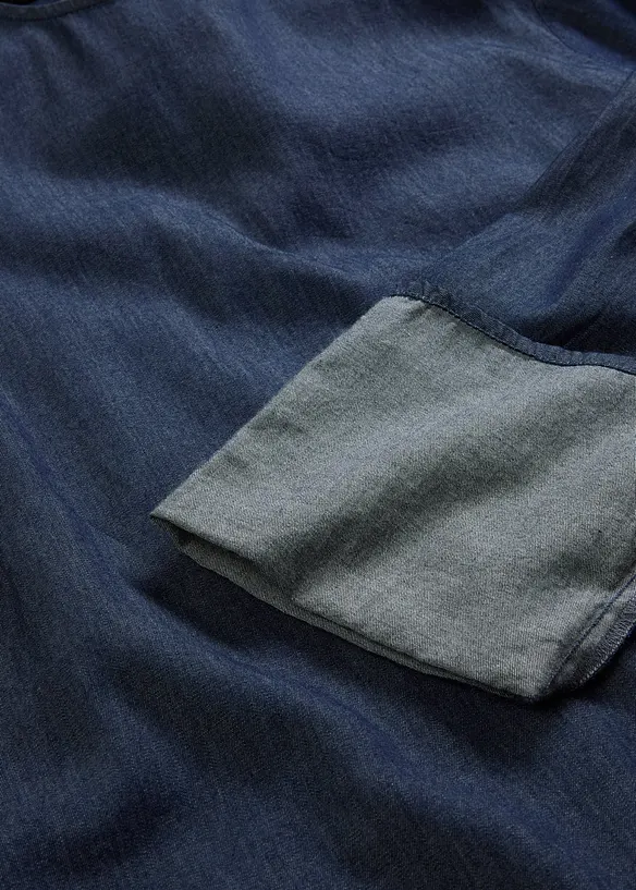 Džínová halenka se širokým rukávem, bonprix