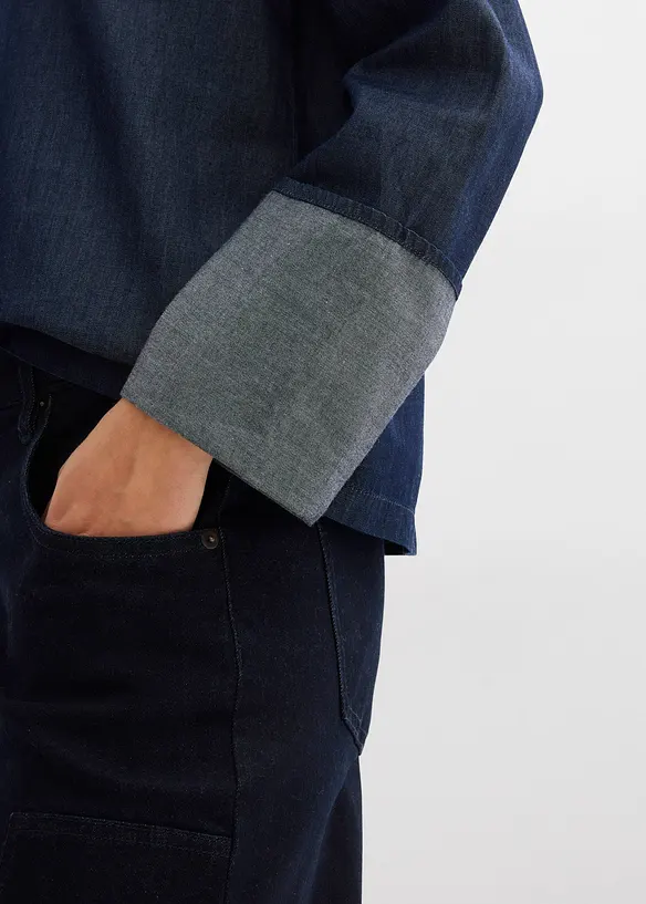 Džínová halenka se širokým rukávem, bonprix