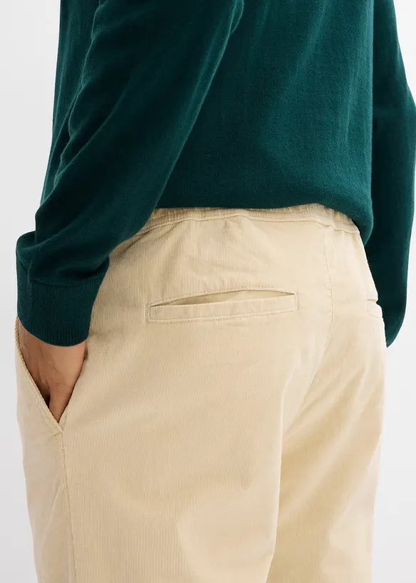 Manšestrové kalhoty bez zapínání, Regular Fit, Straight, bonprix