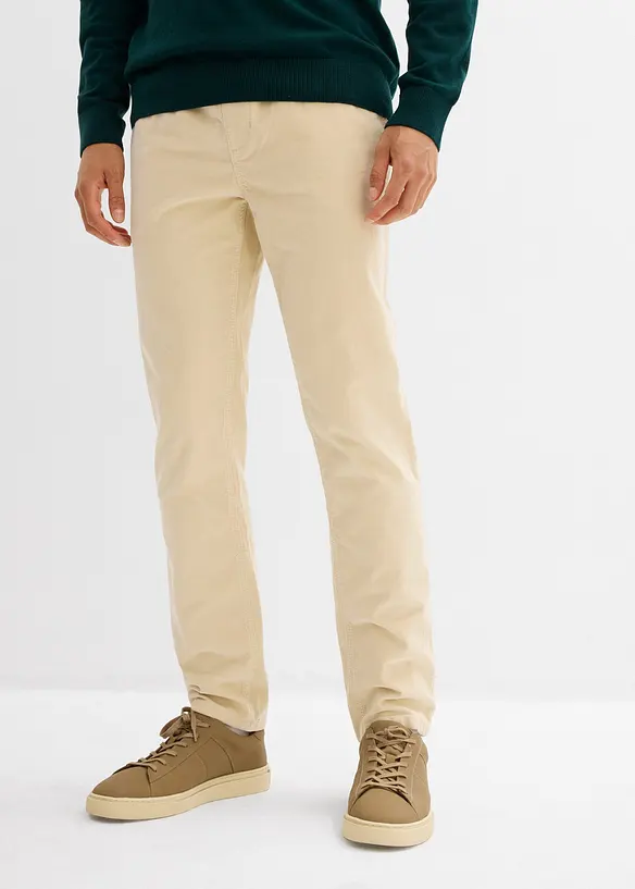Manšestrové kalhoty bez zapínání, Regular Fit, Straight, bonprix