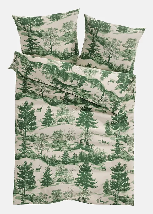 Souprava povlečení s lesní krajinou, bonprix