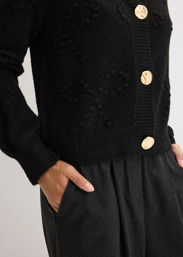 Ažurový pletený kabátek, bonprix