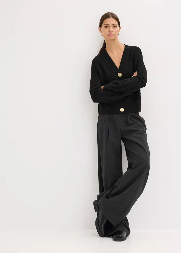 Ažurový pletený kabátek, bonprix