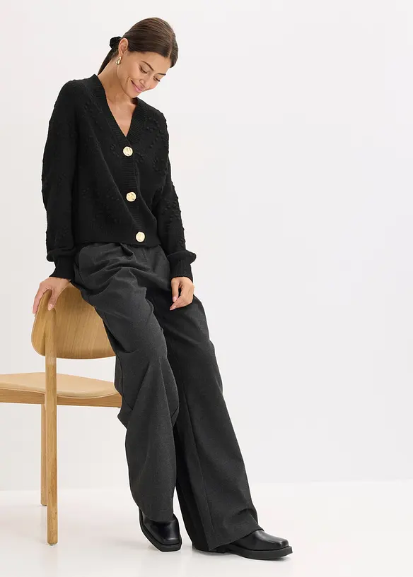 Ažurový pletený kabátek, bonprix