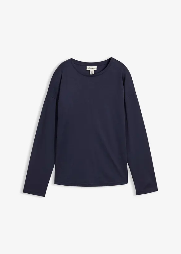 Triko s dlouhým rukávem a podílem hedvábí, bonprix