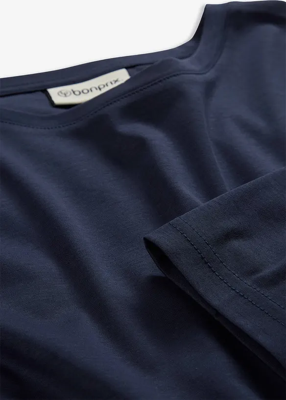 Triko s dlouhým rukávem a podílem hedvábí, bonprix