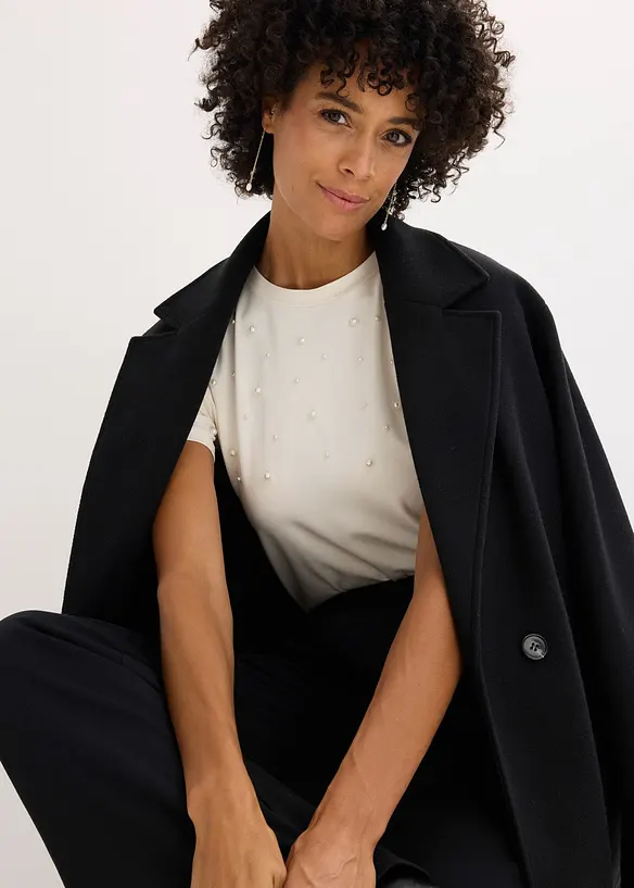 Triko s aplikací z perliček, bonprix