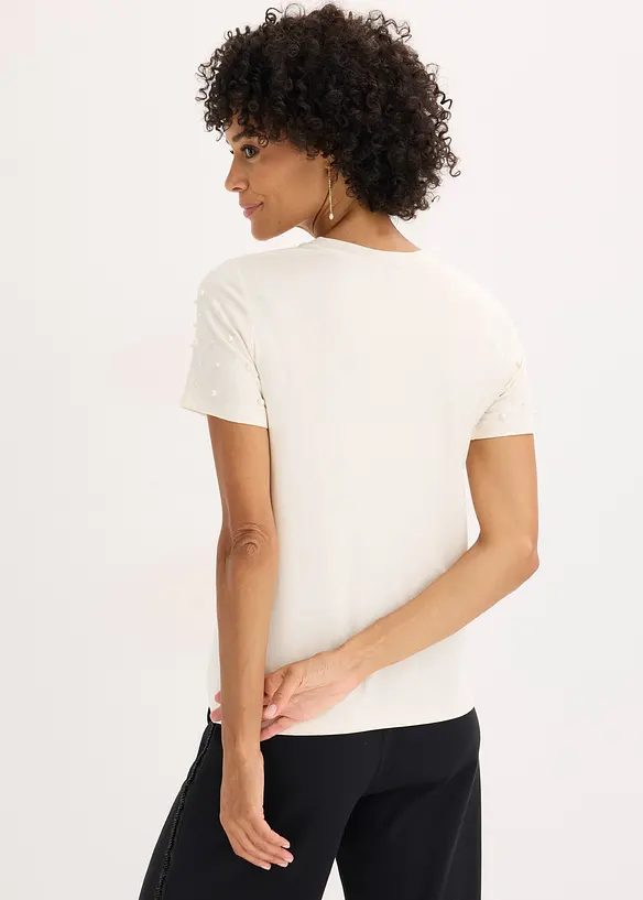 Triko s aplikací z perliček, bonprix