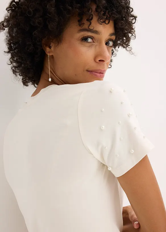 Triko s aplikací z perliček, bonprix