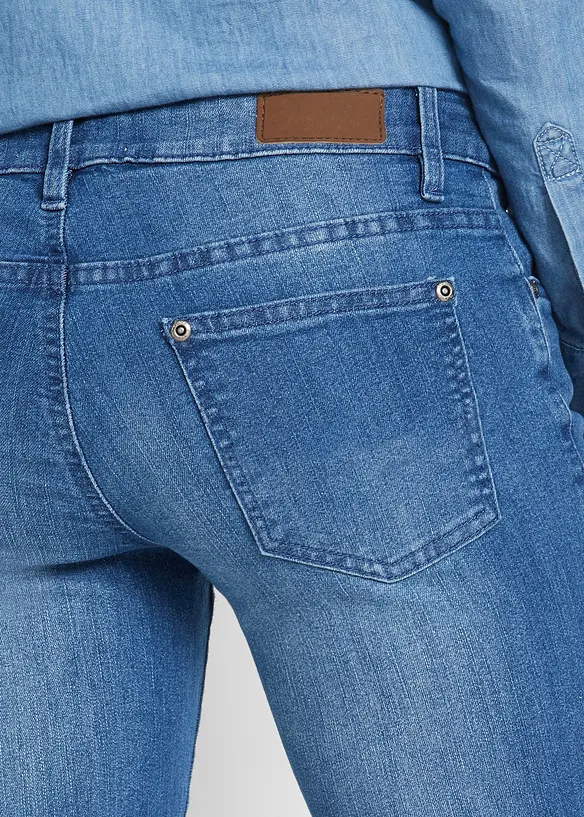 Bootcut džíny Mid Waist, strečové, bonprix