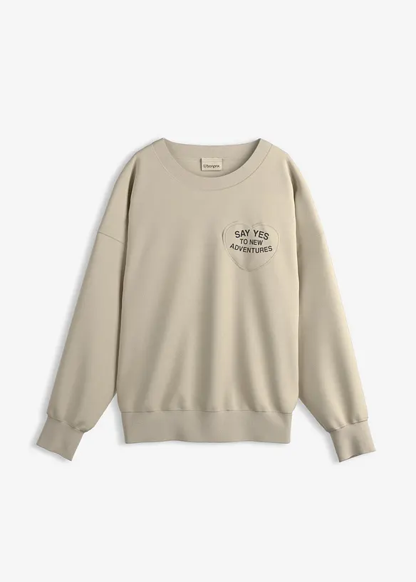 Oversize mikina z měkké bavlněné směsi, bonprix