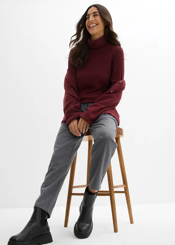 Kalhoty se střihem Barrel, z měkké směsi s viskózou, bonprix