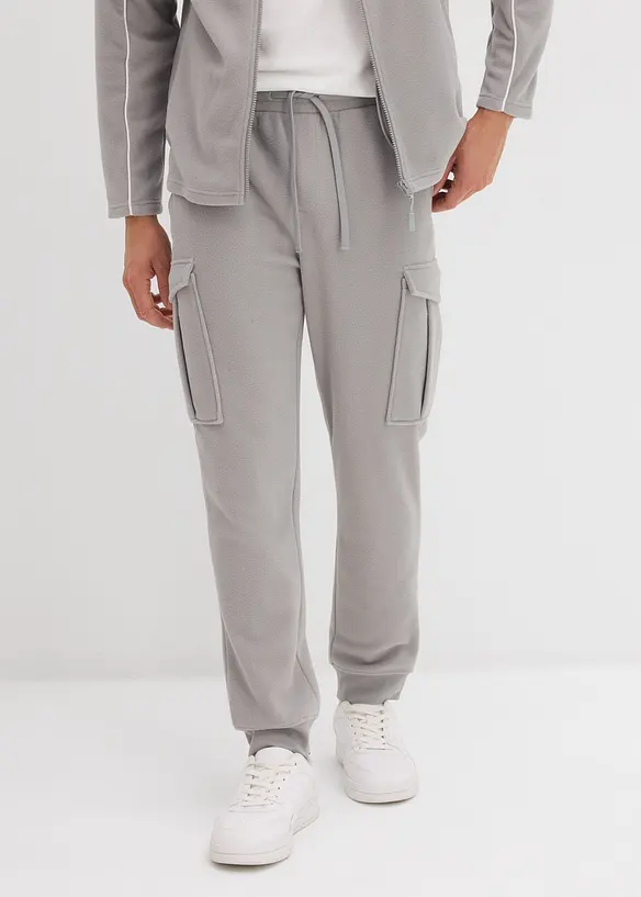 Cargo kalhoty z flísu, Regular Fit, bonprix