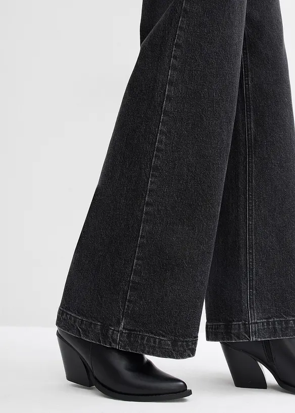 Džíny Wide Leg, Mid Waist, plná délka, bonprix