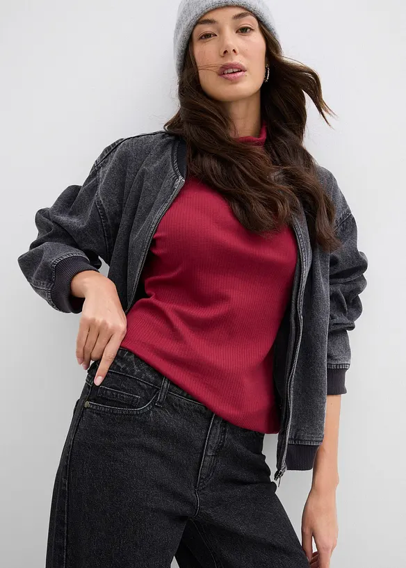 Džíny Wide Leg, Mid Waist, plná délka, bonprix