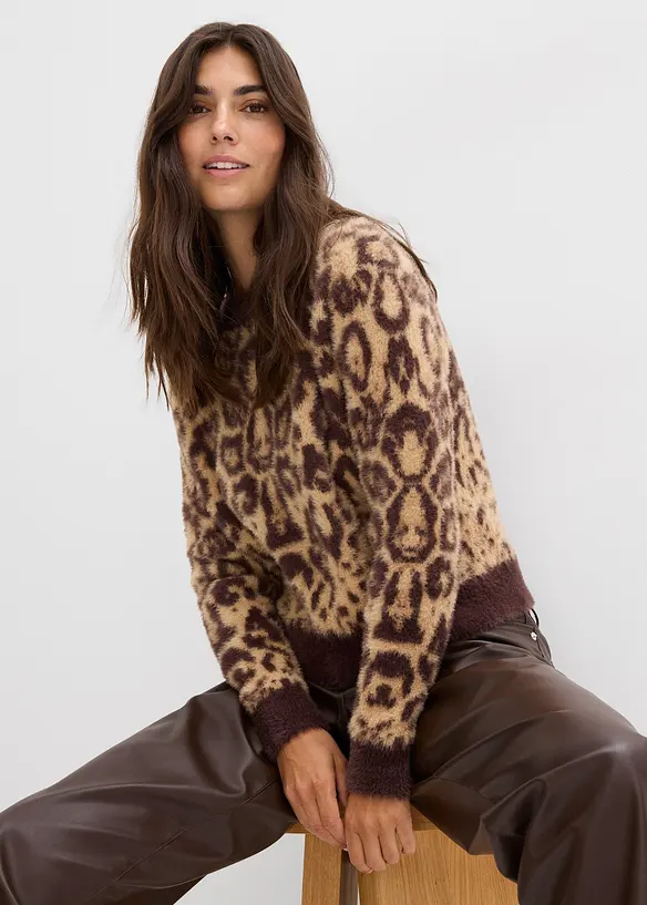 Svetr ze silnější pleteniny z měkké péřové příze, bonprix