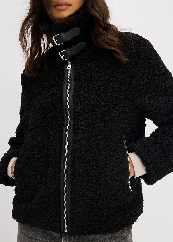 Bunda z umělé kožešiny z plyšového flísu, bonprix