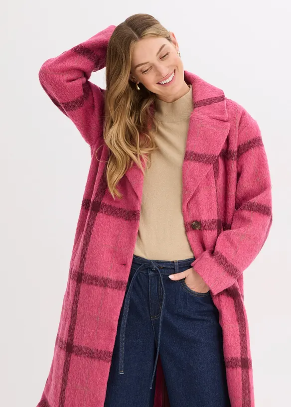 Oversize kabát s vlněným vzhledem, bonprix