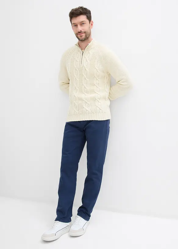 Strečové termo kalhoty Regular Fit, Straight, hebce měkká flanelová podšívka, bonprix