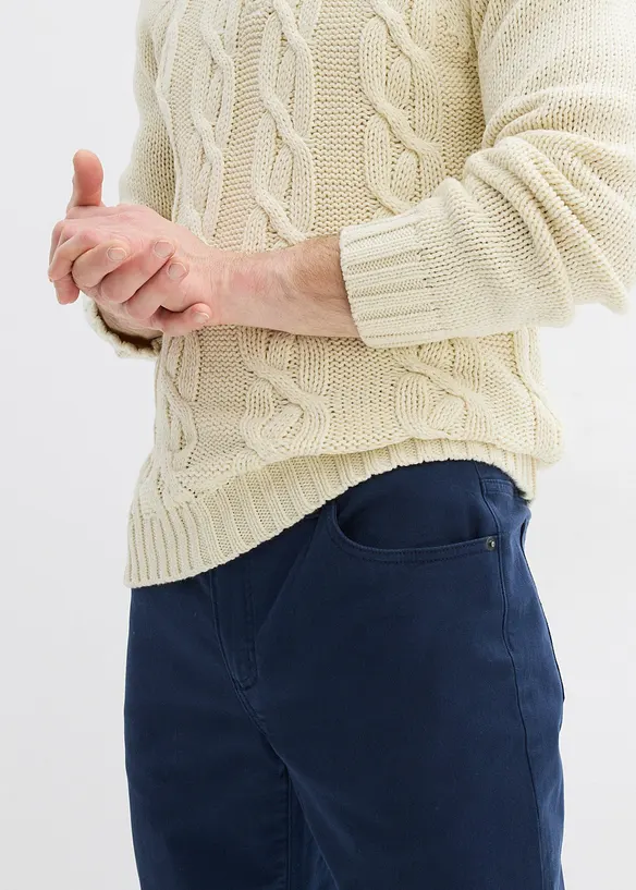 Strečové termo kalhoty Regular Fit, Straight, hebce měkká flanelová podšívka, bonprix