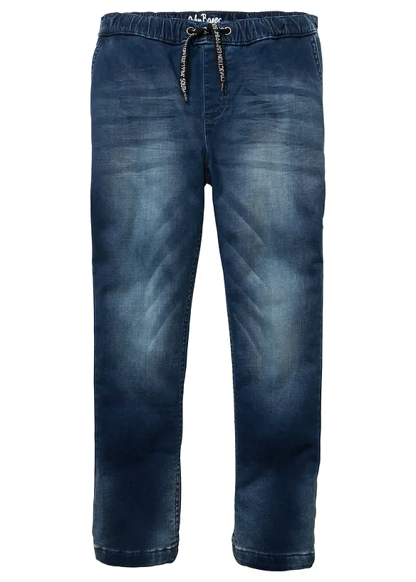 Teplákové džíny bez zapínání, Regular Fit, Straight, bonprix
