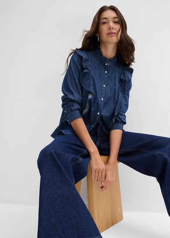 Džíny Wide Leg, Mid Waist, bonprix