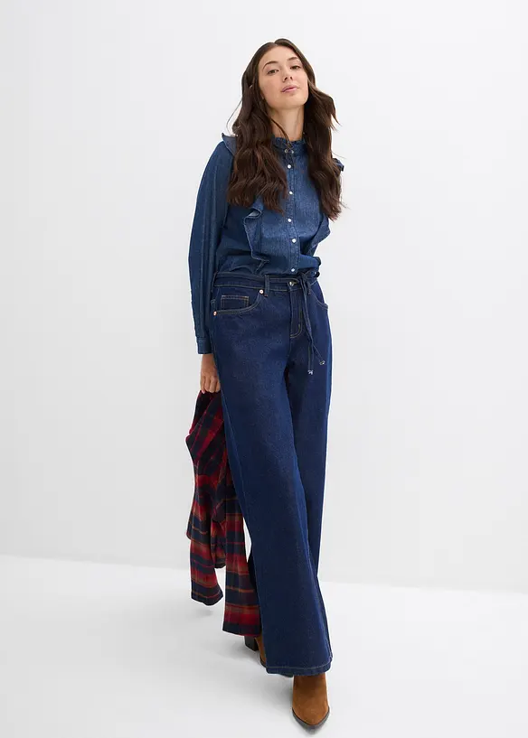 Džíny Wide Leg, Mid Waist, bonprix