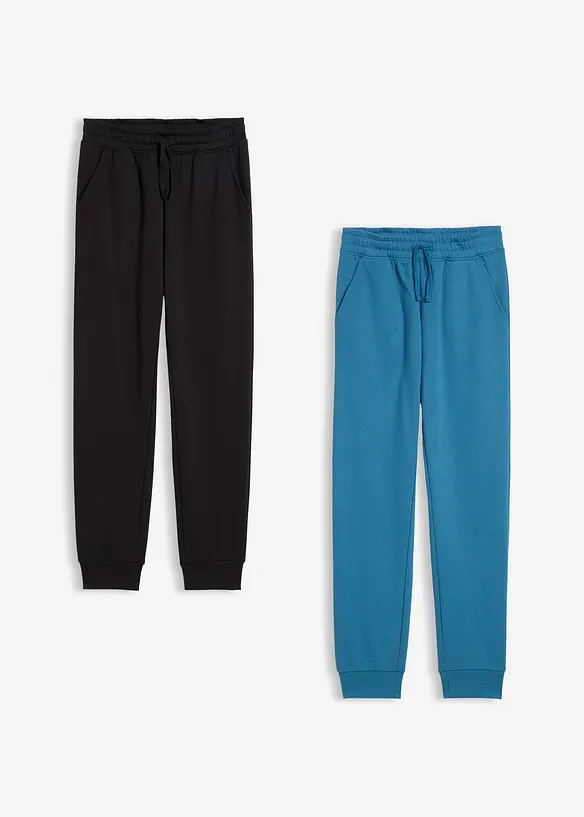 Joggingové kalhoty z měkké bavlněné směsi (2 ks v balení), bonprix