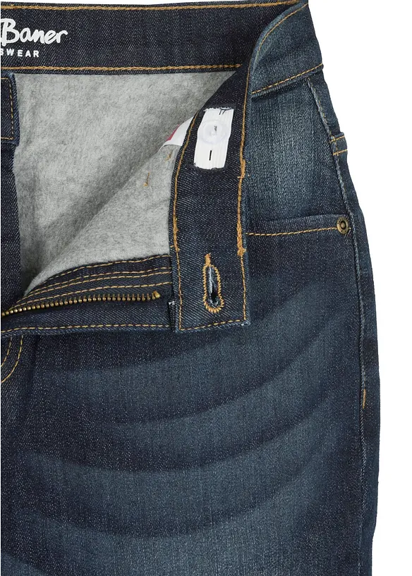 Termo džíny Slim Fit s flísovou podšívkou, Straight, bonprix