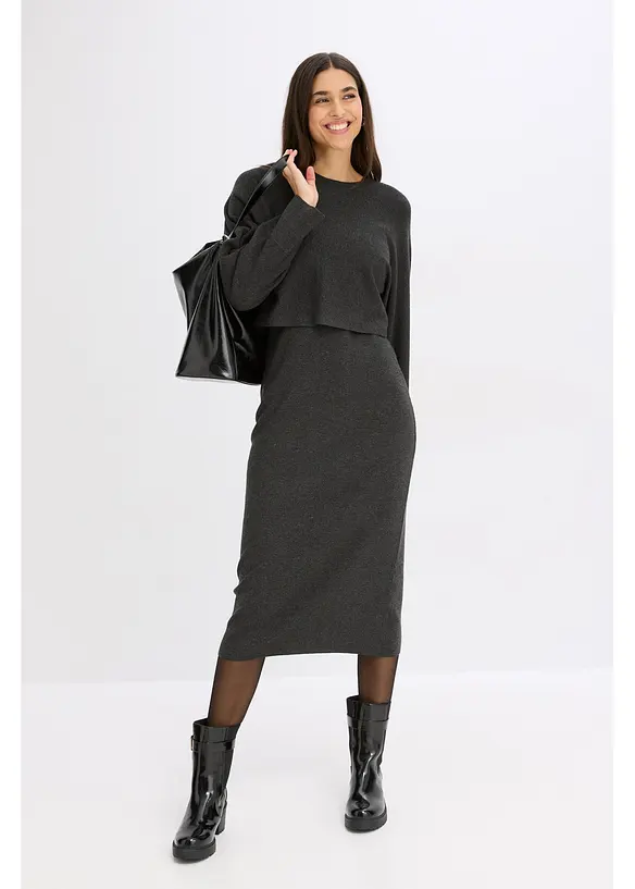 Pletená souprava se šaty (2dílná souprava), bonprix
