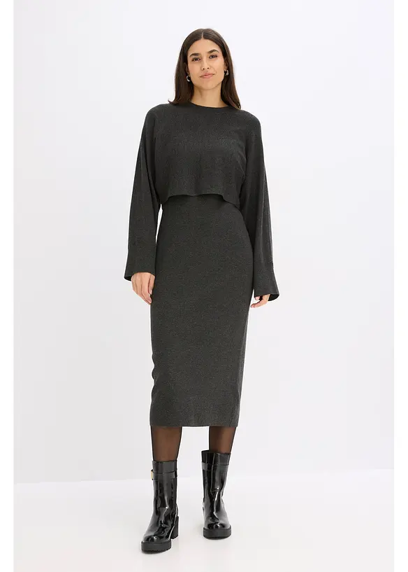 Pletená souprava se šaty (2dílná souprava), bonprix