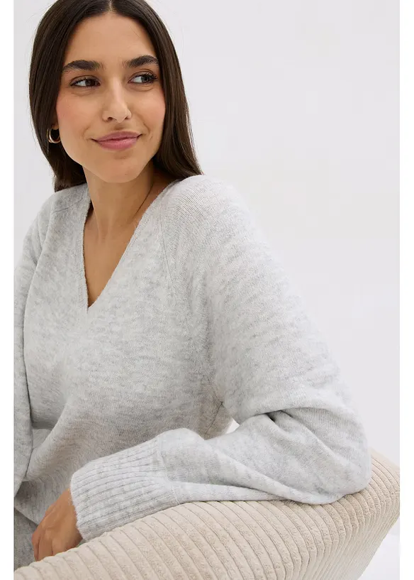 Oversize pletené šaty v délce midi, bonprix