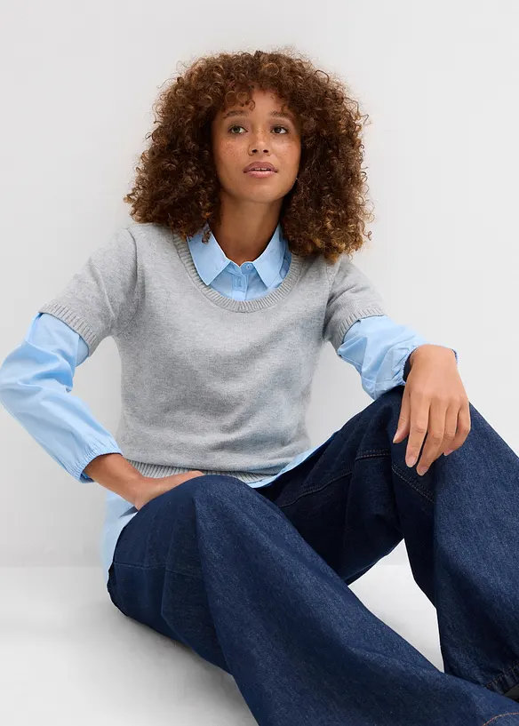 Svetr s krátkým rukávem, bonprix